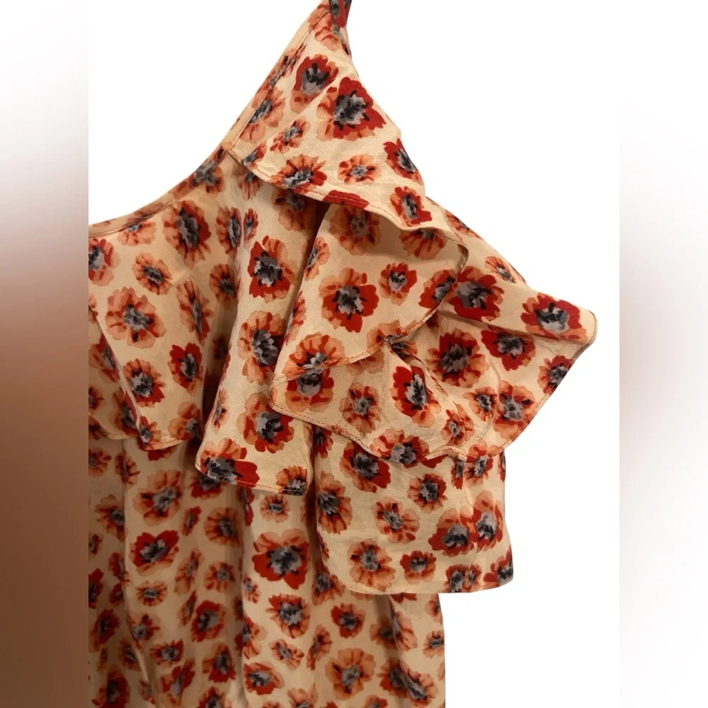 ❤️ EUC REBECCA TAYLOR Red, Blue & Pink Floral Silk Sundress | Women’s Size 4 - Picture 8 of 11